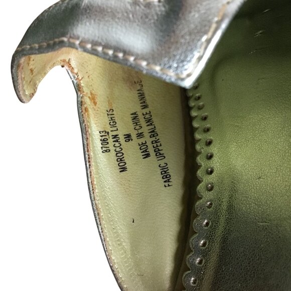 Amanda Moroccan Lights Green Beaded Mule Slides Embellished Satin Boho Size 9M - Picture 6 of 6